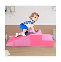 Hongge Soft Foam Climber Step and Slide Playset for Toddlers with Easy Clean Cover