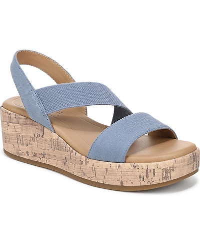 LifeStride Women's Odette Square Open Toe Wedge Sandals