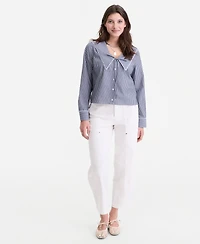 On 34th Women's Lace Trim Sailor Collar Long-Sleeve Blouse, Macy's Exclusive