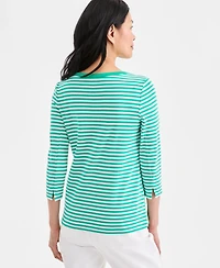 Style & Co Petite Boat Neck Top, Macy's Exclusive