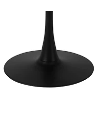 5-Piece Outdoor Indoor Round Metal Dining Table Set And Stackable Resin Patio Side Chairs