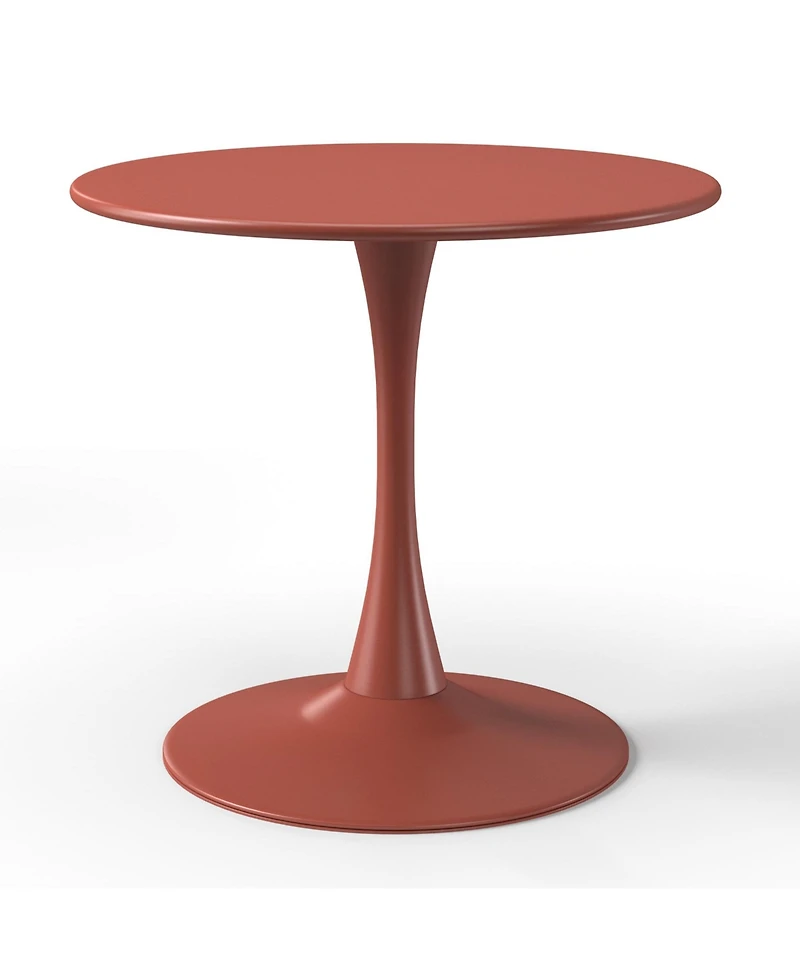 WestinTrends 5-Piece Round Metal Bistro Dining Table Set And Stackable Resin Patio Dining Side Chairs