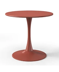 WestinTrends 5-Piece Round Metal Bistro Dining Table Set And Stackable Resin Patio Dining Side Chairs