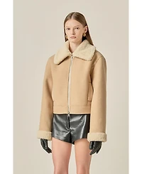 English Factory Women's Double Face Soft Jacket