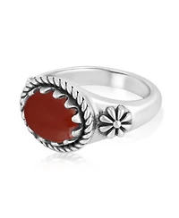 American West Jewelry Sterling Silver Red Jasper East West Ring