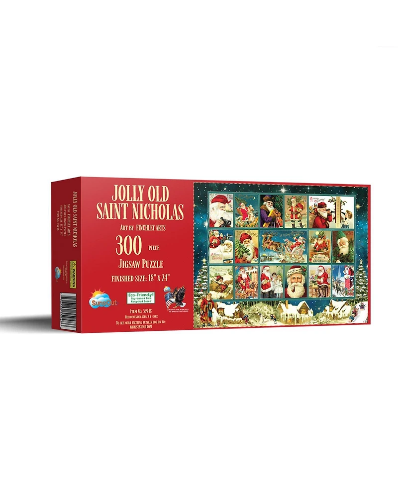 SunsOut Jolly Old Saint Nicholas 300 piece Jigsaw Puzzle for Adults Christmas
