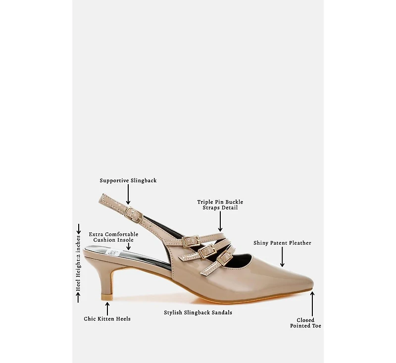 Kanebei Triple Strap Slingback Sandals