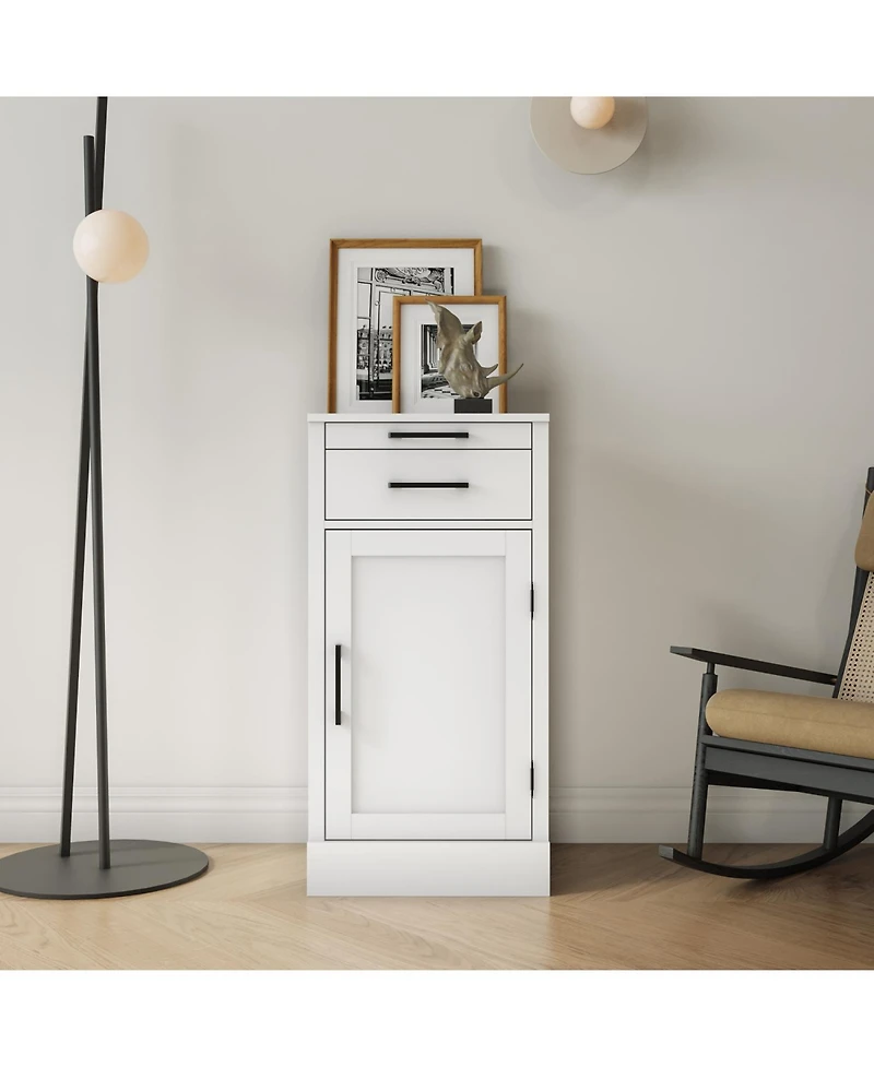 Streamdale Furniture Modular Wine Bar Hutch Cabinet (White