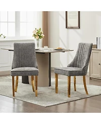 Streamdale Furniture Chenille Dining Chairs Set of 2 (Gray)