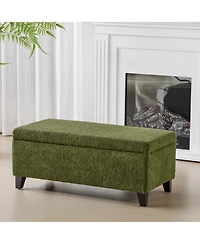 Streamdale Furniture Green Boucle Storage Ottoman with Flip-Top Lid
