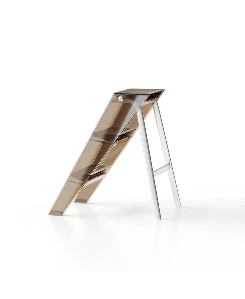 Streamdale Folding Ladder Stool - Brown, Multi-Functional, Anti-Slip