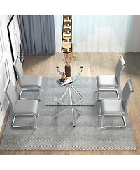 Streamdale Furniture Modern Pu Leather Dining Chairs (Set of 4)