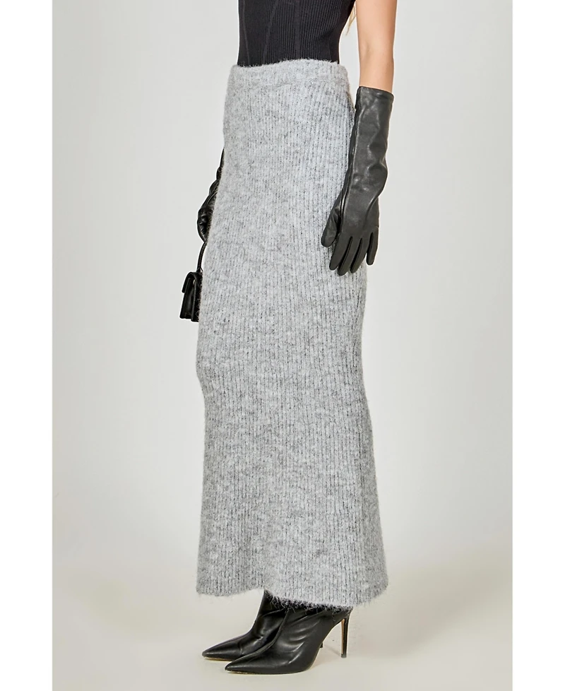 Women's Fuzzy Mermaid Maxi Skirt
