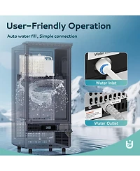 Euhomy 80-lb/Day Freestanding Cubed Ice Maker in Black with Auto-Cleaning