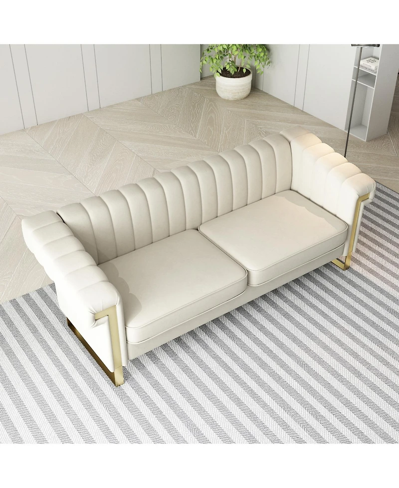 Streamdale Furniture Streamdale Luxurious Velvet Sofa with Modern Accents