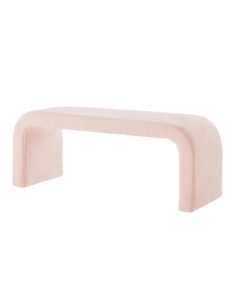 Streamdale Furniture U-Shaped Teddy Ottoman Bench Set of 3- Pink