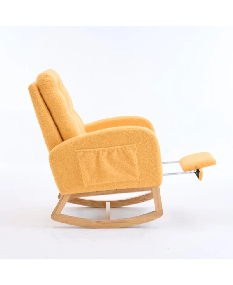 Streamdale Furniture Yellow Accent Rocking Chair with Footrest