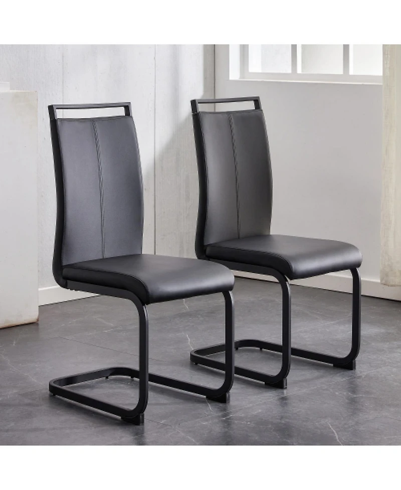 Streamdale Furniture Streamdale Pu Leather Dining Chair Set of 2