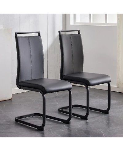 Streamdale Furniture Streamdale Pu Leather Dining Chair Set of 2