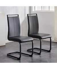 Streamdale Furniture Streamdale Pu Leather Dining Chair Set of 2