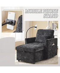 Streamdale Furniture Multifunctional Chenille Recliner Sofa with Storage & Phone Bracket