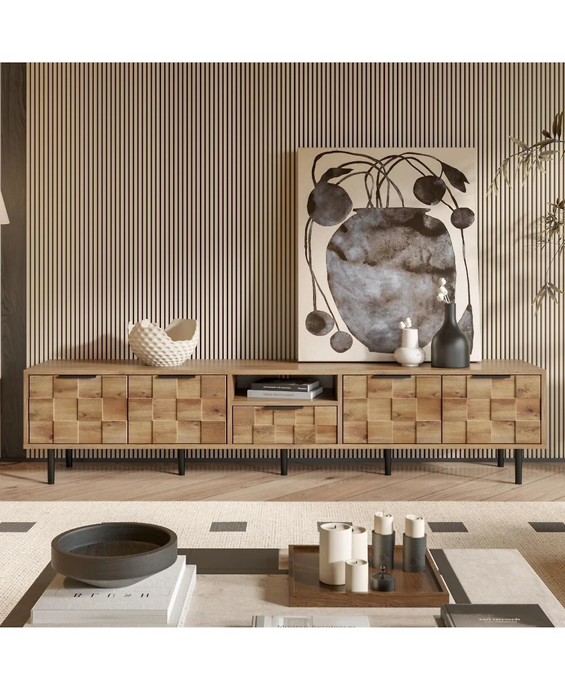 Streamdale Furniture 78" Tv Stand for 65-85 Inch Tv, Entertainment Center with Storage