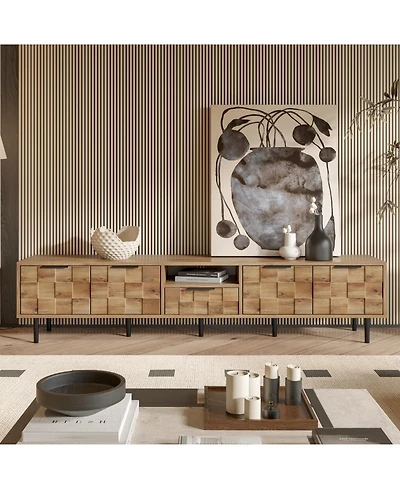 Streamdale Furniture 78" Tv Stand for 65-85 Inch Tv, Entertainment Center with Storage