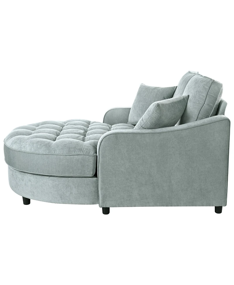 Streamdale Furniture 55" Modern Chaise Lounge Sofa Bed, Tufted, Misty Green