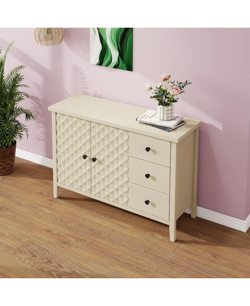 Streamdale Modern 2 Door 3 Drawer Storage Cabinet
