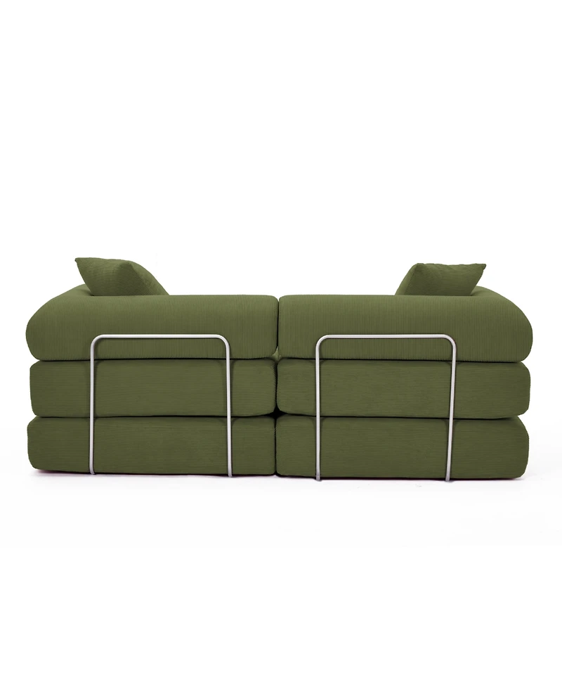 Streamdale Furniture Modular Corduroy Sofa Bed - Green