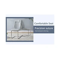 Streamdale Furniture Marble-Patterned Dining Table & Gray Pu Chairs (63"x31.5"x30)