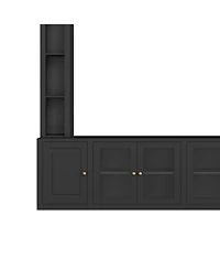 Streamdale Furniture Modern Entertainment Center Wall Unit - 80" Tv Stand, Black