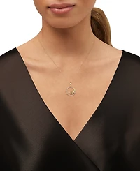 Macy's Diamond Pendant Necklace (1/10 ct. t.w.) in 14k Yellow Gold Plated Over Sterling Silver and Rhodium