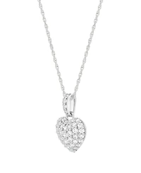 Macy's Diamond Heart Pendant Necklace (1/2 ct. t.w.) in Sterling Silver and Rhodium