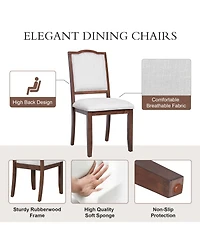 Streamdale Furniture Farmhouse Upholstered Dining Chairs Set of 4