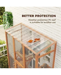 PawHut Outdoor Catio Cat Enclosure w/ 6 Jumping Platforms, Scratching Post