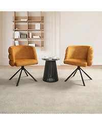 Streamdale Furniture Swivel Orange Upholstered Chairs (Set of 2)
