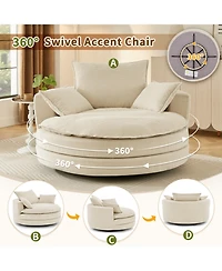 Streamdale Furniture Streamdale Swivel Barrel Chair with Pillows