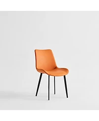 Streamdale Furniture Orange Pu Leather Dining Table Set of 2 with Iron Legs