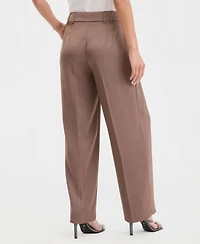 Tahari Asl Women's Satin Pleat-Front Wide-Leg Pants