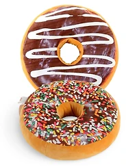 Cheer Collection Reversible Photoreal Donut Decorative Pillow, 16" Round