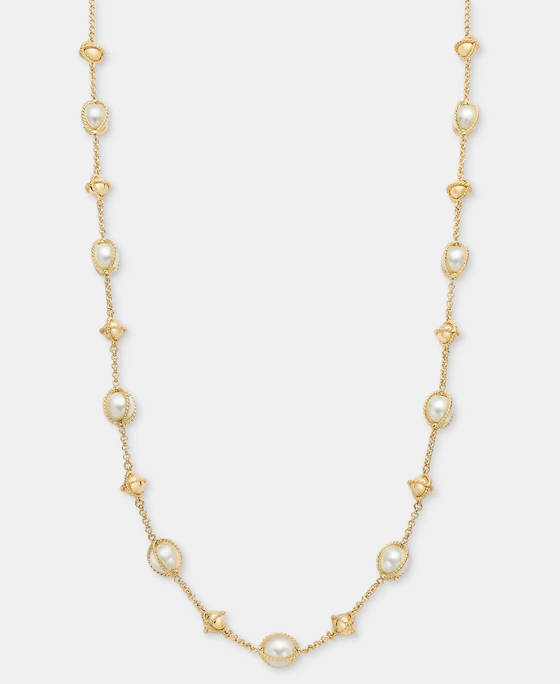 Charter Club Bead & Imitation Pearl Necklace, 40" + 2" extender, Macy's Exclusive