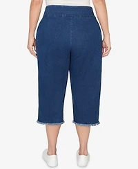 Alfred Dunner Plus Classic Stretch Stripe Clamdigger Capri Pants