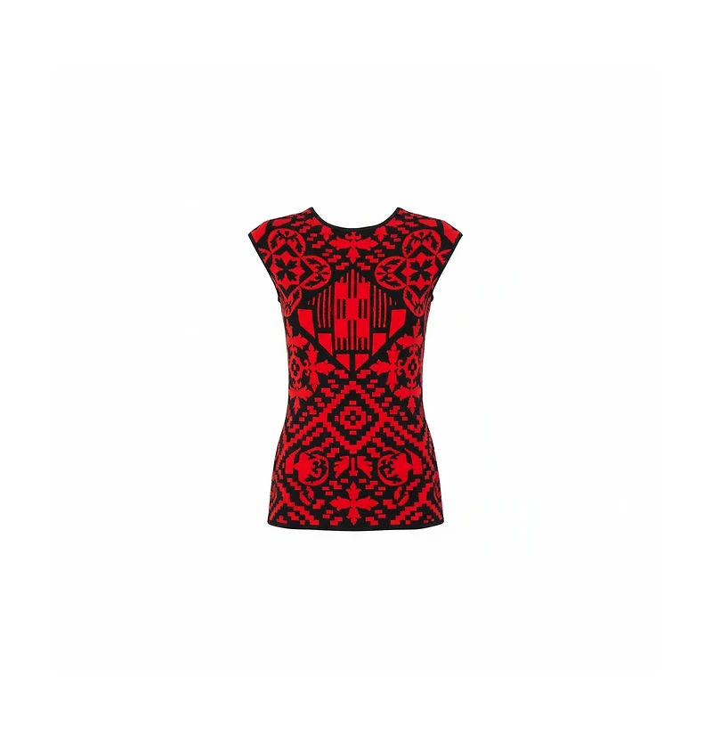 Pre-Owned Alexander Mcqueen Women's Jacquard Knit Sheath Dress
