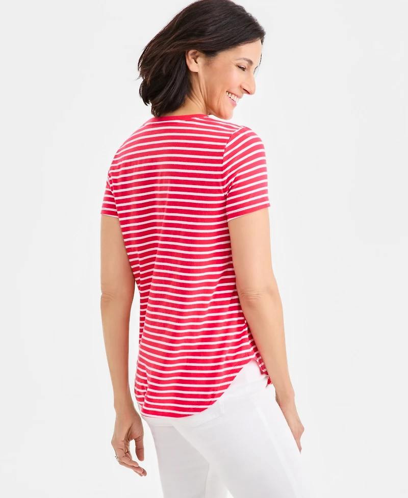 Style & Co Women's Printed Short-Sleeve Crewneck Top, Macy's Exclusive