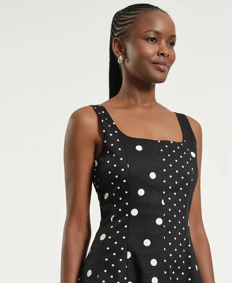 Isaac Mizrahi Women's Seamed Square Neck Midi Dress