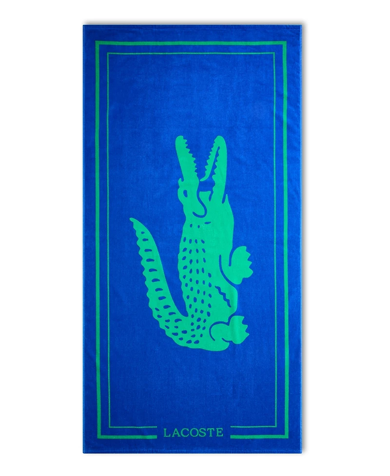 Lacoste Frame Crocodile Print Cotton Beach Towel, 36" x 72"