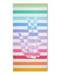 Lacoste Striped Crocodile Print Cotton Beach Towel, 36" x 72"