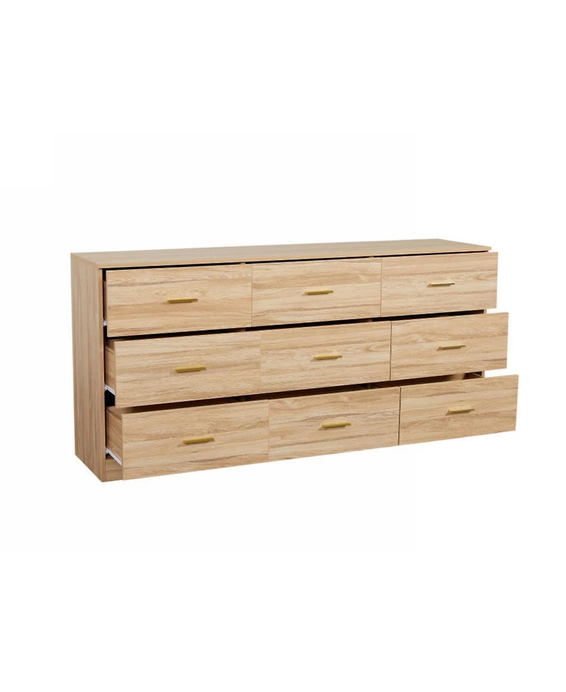 Streamdale Modern Natural 9-Drawer Dresser