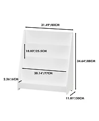 Streamdale Furniture 4-Tier Kids Bookshelf, Toddler Book Display Shelves, Helps Keep Bedrooms, Playrooms, and Classrooms Organized,White